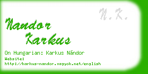 nandor karkus business card